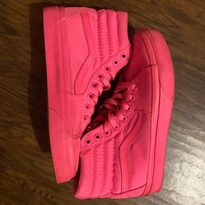 Vans hot pink high tops limited edition